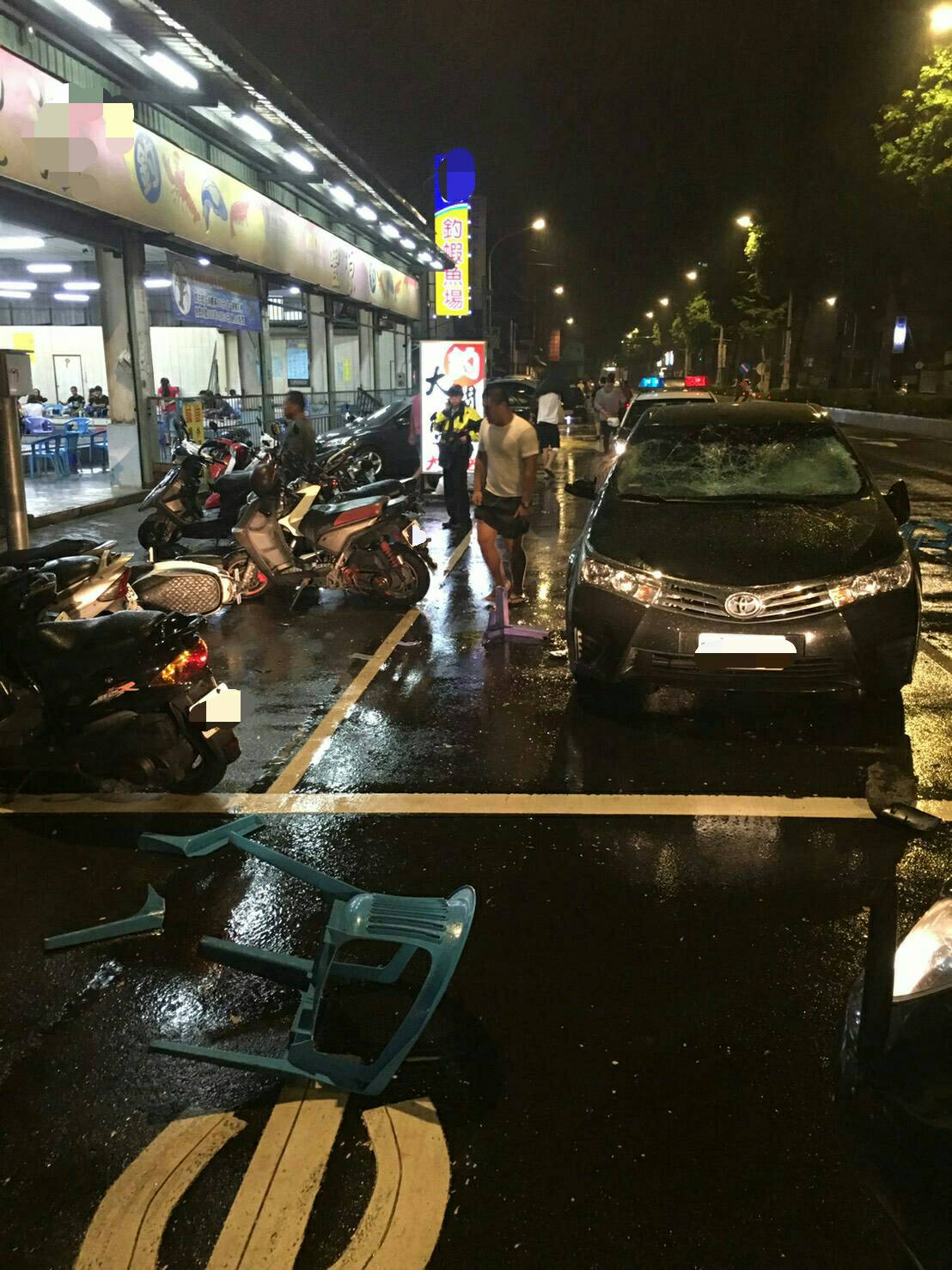 酒後起口角竟K車洩憤 樹林警漏夜冒風雨帶回偵辦